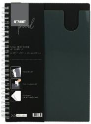 STREET Spirálfüzet STREET Pad A/4 kockás 80 lapos fekete (67239) - decool