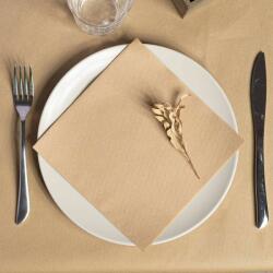 Pack Service Újrahasznosított textilhatású egyszínű szalvéta 40x40 cm 50 lap/csomag - natur barna