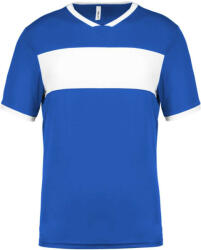 Proact PA4001 rövid ujjú V-nyakú gyerek sportpóló, kontrasztos betéttel Proact, Sporty Royal Blue/White-6/8 (pa4001sro-wh-6-8)