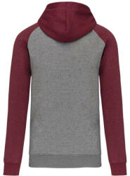 Proact PA369 kétszínű raglán ujjú kapucnis pulóver Proact, Grey Heather/Wine Heather-2XL (pa369grh-wnh-2xl)
