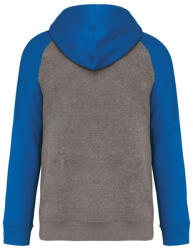 Proact PA369 kétszínű raglán ujjú kapucnis pulóver Proact, Grey Heather/Sporty Royal Blue-XL (pa369grh-sro-xl)