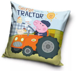  Peppa malac Tractor párnahuzat 40x40 cm Velúr (CBX479205) - oliviashop