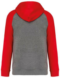 Proact PA369 kétszínű raglán ujjú kapucnis pulóver Proact, Grey Heather/Sporty Red-XL (pa369grh-sre-xl)