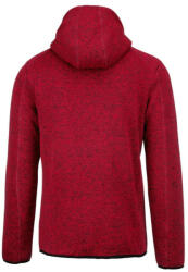 Proact PA365 kapucnis cipzáras vastag férfi pulóver bolyhos belsővel Proact, Red Melange-2XL (pa365rem-2xl)