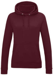 Just Hoods Női kapucnis pulóver bolyhozott belsővel AWJH001F, Burgundy-2XL (awjh001fbu-2xl)