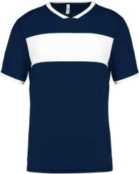 Proact PA4001 rövid ujjú V-nyakú gyerek sportpóló, kontrasztos betéttel Proact, Sporty Navy/White-12/14 (pa4001snv-wh-12-14)