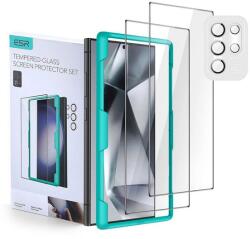 ESR képernyővédő üveg 2db (2.5D, 0.33mm, 9H + segédkeret + kameravédő üveg) FEKETE Samsung Galaxy S24 Ultra (SM-S928) (GP-156143)