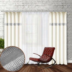 Mondo Italia Függöny szalaggal és cirkonokkal 140x250 cm krém