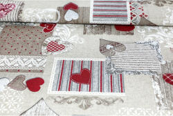 Mondo Italia Anyag patchwork piros szívek