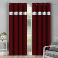 Mondo Italia Függöny a gyűrűk cirkóniával 140x250 cm bordeaux