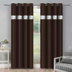 Mondo Italia Függöny a gyűrűk cirkóniával 140x250 cm sötétbarna