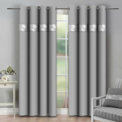 Mondo Italia Függöny a gyűrűk cirkóniával 140x250 cm világos szürke
