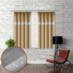 Mondo Italia Függöny szalaggal és cirkonokkal 140x160 cm bézs