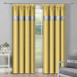 Mondo Italia Függöny szalaggal és cirkonokkal 140x250 cm sárga pasztell