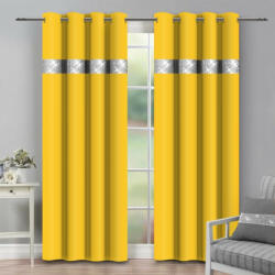 Mondo Italia Függöny a gyűrűk cirkóniával 140x250 cm sárga