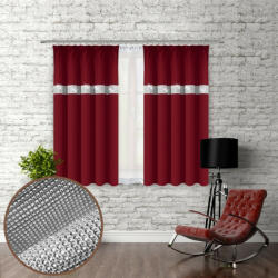 Mondo Italia Függöny szalaggal és cirkonokkal 140x160 cm bordeaux