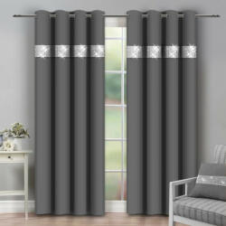 Mondo Italia Függöny a gyűrűk cirkóniával 140x250 cm sötétszürke
