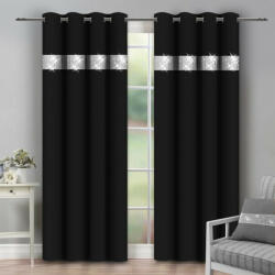 Mondo Italia Függöny a gyűrűk cirkóniával 140x250 cm fekete