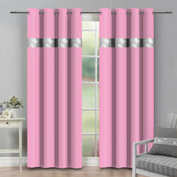 Mondo Italia Függöny a gyűrűk cirkóniával 140x250 cm világos rózsaszín