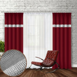 Mondo Italia Függöny szalaggal és cirkonokkal 140x250 cm bordeaux