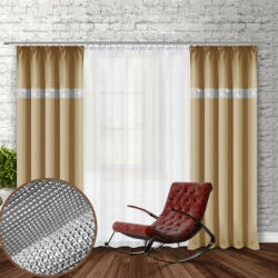 Mondo Italia Függöny szalaggal és cirkonokkal 140x250 cm beige