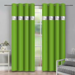 Mondo Italia Függöny a gyűrűk cirkóniával 140x250 cm világos zöld