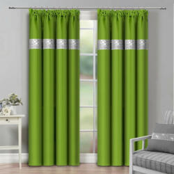 Mondo Italia Függöny szalaggal és cirkonokkal 140x250 cm világos zöld