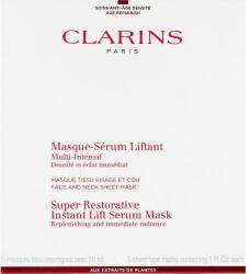 Clarins Mască regenerantă din țesut pentru față și gât, cu efect de lifting - Clarins Restorative Instant Lift Serum Mask 5 x 30 ml