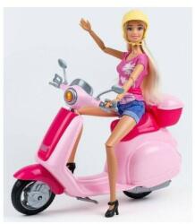 Apollo Anlily baba rózsaszín robogóval és sisakkal, 29 cm magas