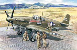 ICM Mustang P-51 B WWII American Fighter with USAAF Pilots and Ground Personnel 1: 48 (48125)