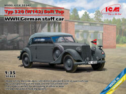 ICM Typ 320 (W142) Cabriolet Soft Top, WWII German staff car 1: 35 (35542)