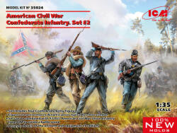 ICM American Civil War Confederate Infantry. Set #2 (100% new molds) 1: 35 (35024)