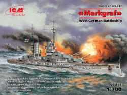 ICM Markgraf (full hull & waterline) WWI German Battleship 1: 700 (S. 017)