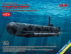 ICM U-Boat Type Molch, WWII German Midget Submarine (100% new molds) 1: 72 (S. 019)