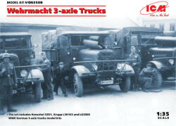 ICM Wehrmacht 3-axle Trucks (Henschel 33D1, Krupp L3H163, LG3000) 1: 35 (DS3508)