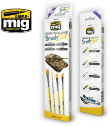 AMMO by MIG Jimenez AMMO Streaking and Vertical Surfaces Brush Set (A. MIG-7604)