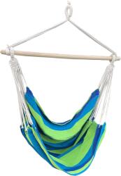 TEMPO KONDELA Függő szék, fehér/csík minta zöld/kék, LINDO NEW