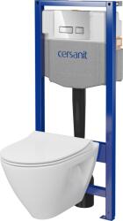 Cersanit Mille+ Wc-tartály Szett Falsík Mögötti, Króm Nyomólap, Peremmentes Fali Wc, ülőke (s701-752)