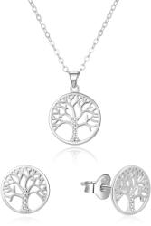 Beneto Set de bijuterii din argint arborele vieții AGSET214R (colier, cercei)