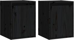 vidaXL 2 darab fekete tömör fenyőfa faliszekrény 30 x 30 x 40 cm (813484) (813484)