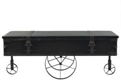 vidaXL fekete szerelt fa dohányzóasztal kerekekkel 110 x 52 x 43 cm (345714) (345714) - xupe