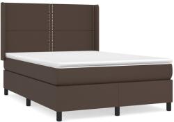 vidaXL barna műbőr rugós ágy matraccal 140 x 190 cm (3132438) (3132438)
