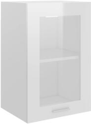 vidaXL magasfényű fehér forgácslap függő üvegszekrény 40 x 31 x 60 cm (802510) (802510)