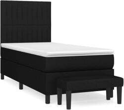 vidaXL fekete szövet rugós ágy matraccal 90x200 cm (3136727) (3136727)