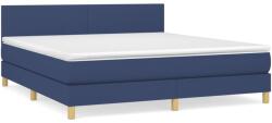vidaXL kék szövet rugós ágy matraccal 180 x 200 cm (3140479) (3140479)