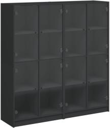 vidaXL fekete szerelt fa könyvespolc ajtóval 136 x 37 x 142 cm (3206518) (3206518)
