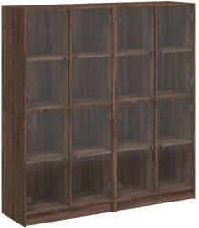 vidaXL barna tölgyszínű szerelt fa könyvespolc ajtókkal 136x37x142 cm (3206523) (3206523)