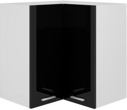 vidaXL magasfényű fekete forgácslap függő sarokszekrény 57x57x60 cm (806396) (806396)