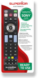 Superior Electronics Telecomanda TELECOMANDA UNIVERSALA Superior, compatibila televizoare SONY, bateriile (2 x AAA) nu sunt incluse, negru "SUPTRB009" (timbru verde 0.08 lei) (SUPTRB009) - vexio
