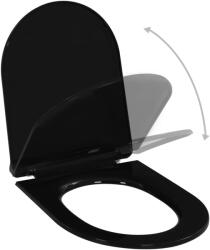 vidaXL fekete gyorsan szerelhető WC-ülőke lassan csukódó fedéllel (145018) (145018)